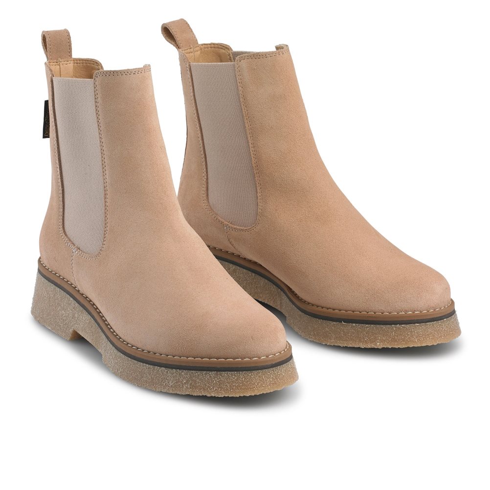 Dámské Chelsea Boty Russell & Bromley Eden Crepe Světle Hnědé | CZ-26583L