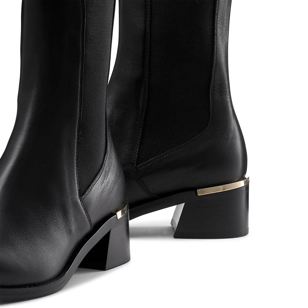 Dámské Chelsea Boty Russell & Bromley Gallop Heel Clip Černé | CZ-87912A