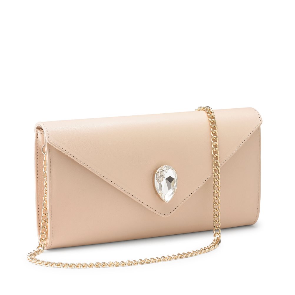 Dámské Clutch Taška Russell & Bromley Olympia Gem Béžový | CZ-09354S