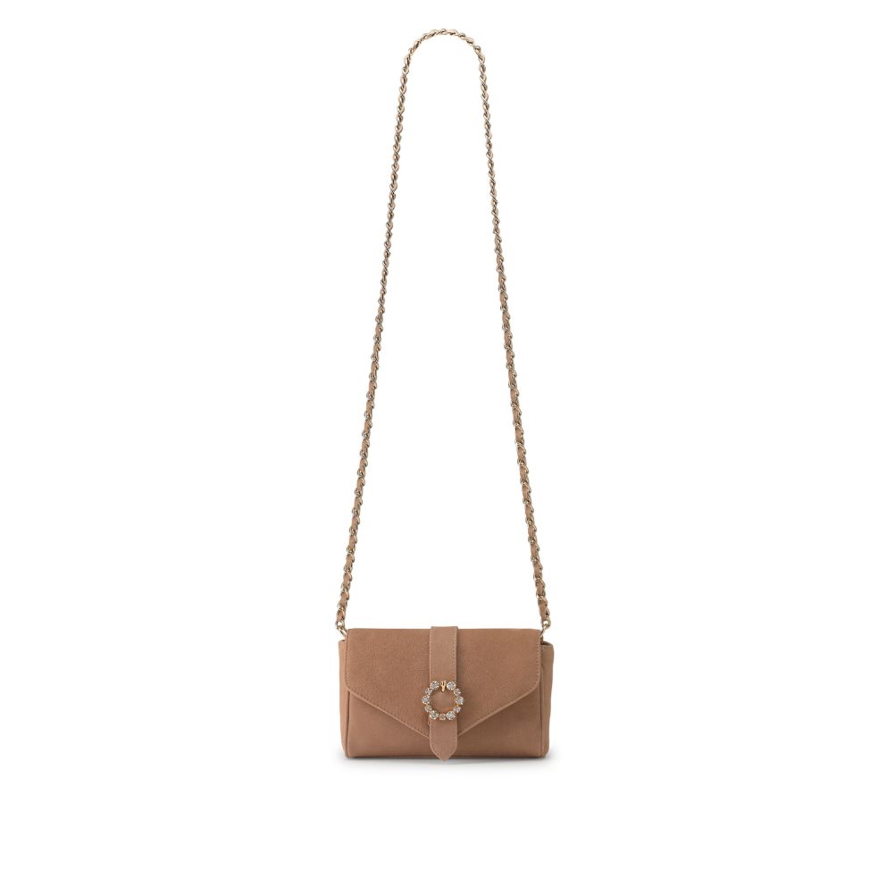 Dámské Crossbody Kabelky Russell & Bromley Strictly Jewel Přezkou Chain Hnědé | CZ-04816A