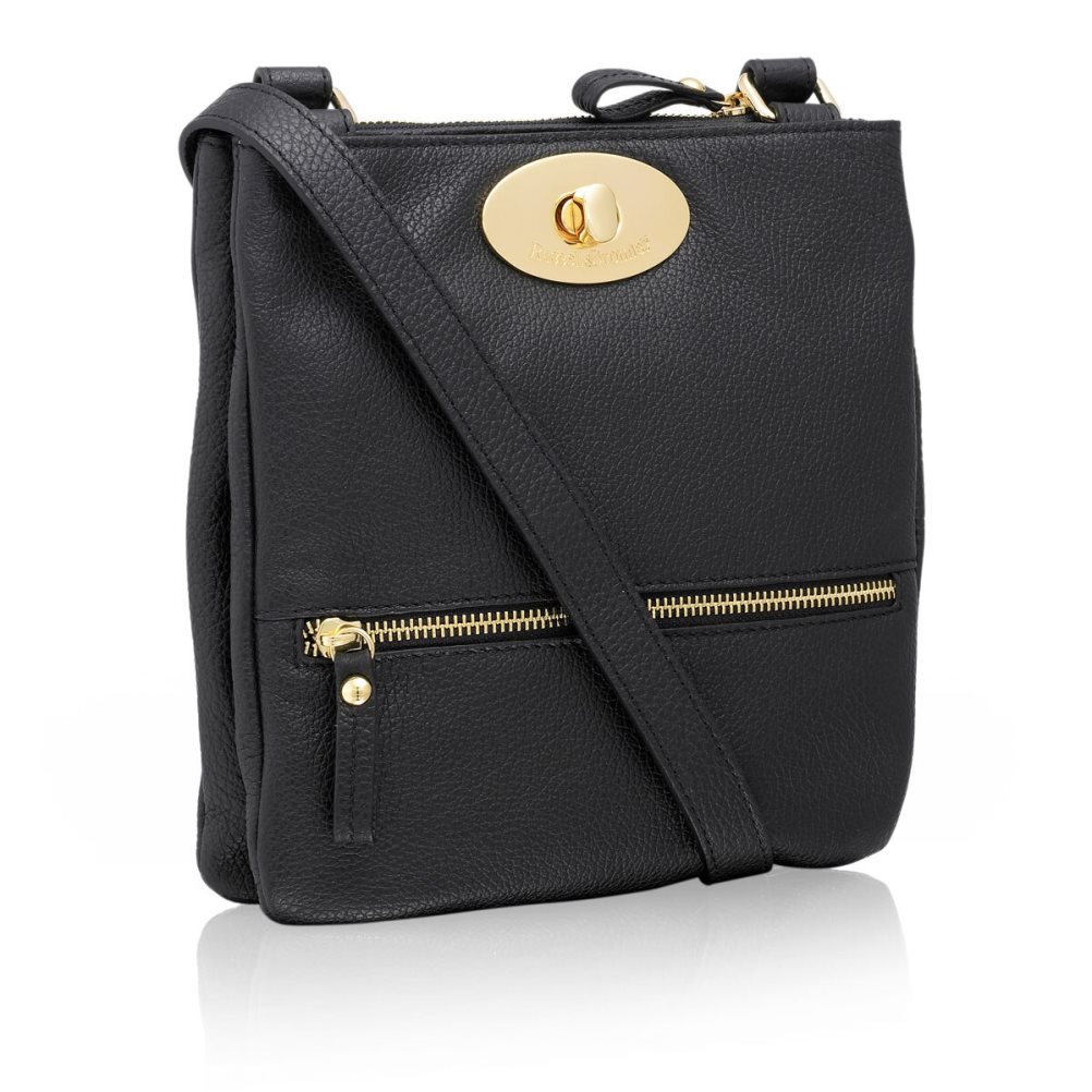 Dámské Crossbody Kabelky Russell & Bromley Lincoln Turnlock Černé | CZ-39210H