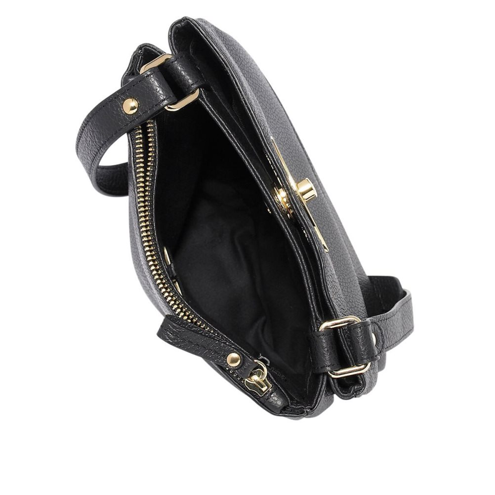 Dámské Crossbody Kabelky Russell & Bromley Lincoln Turnlock Černé | CZ-39210H
