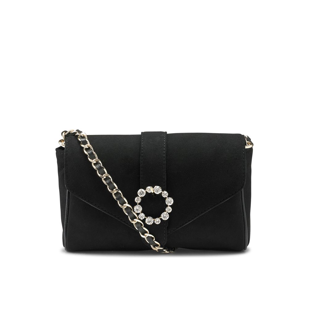Dámské Crossbody Kabelky Russell & Bromley Strictly Jewel Přezkou Chain Černé | CZ-72605N