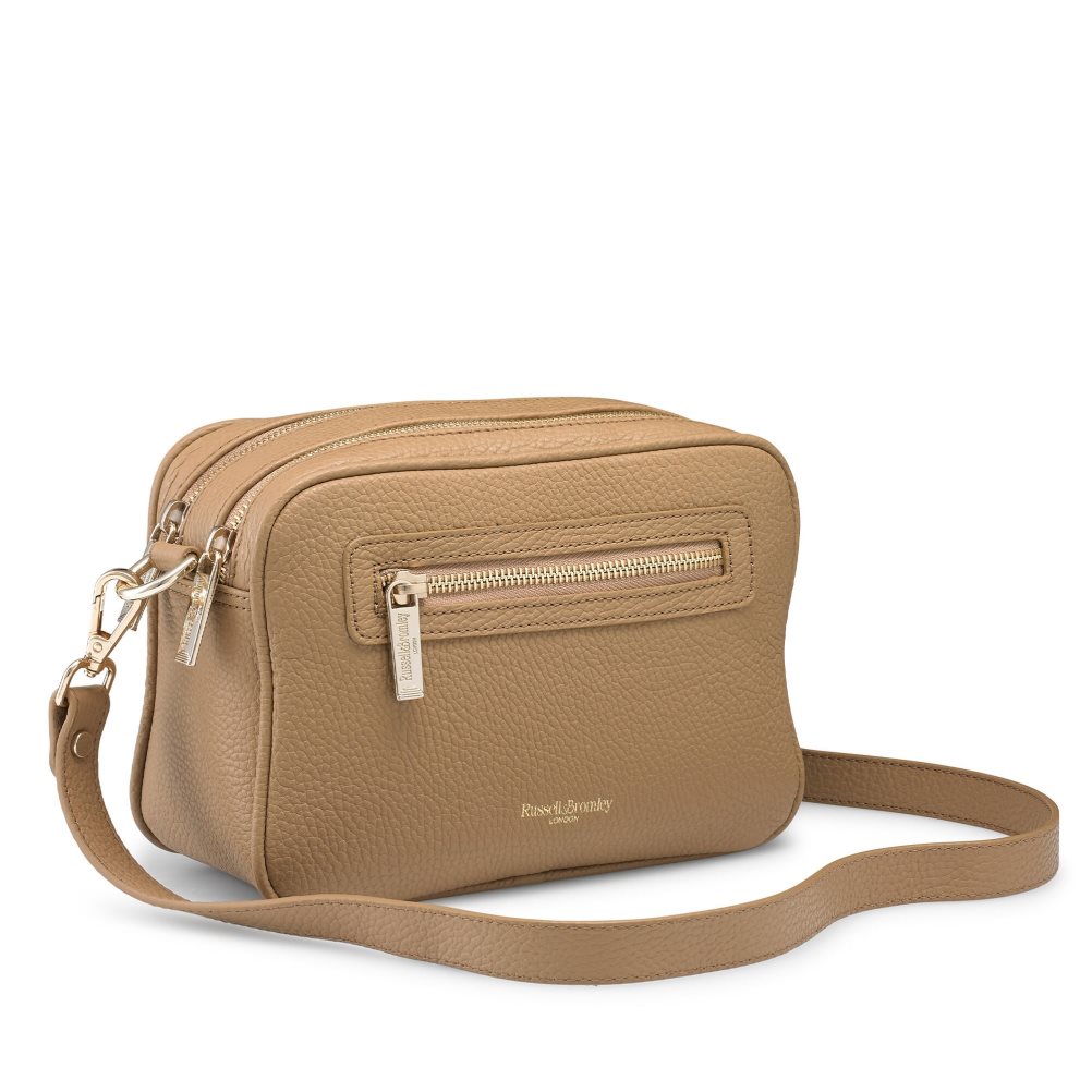 Dámské Crossbody Kabelky Russell & Bromley Dynamic Triple Zip Camera Hnědé | CZ-75819R