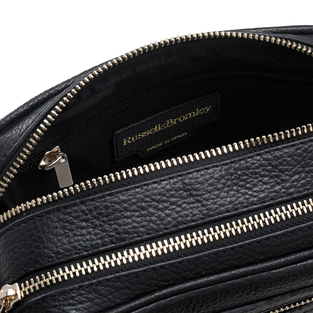 Dámské Crossbody Kabelky Russell & Bromley Dynamic Triple Zip Camera Černé | CZ-91065H