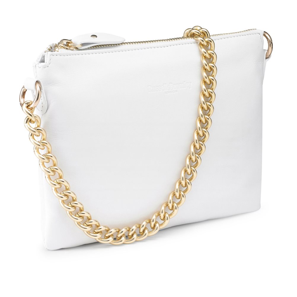 Dámské Kabelky Přes Rameno Russell & Bromley On Point Chain Zip Pouch Bílé | CZ-20918Z