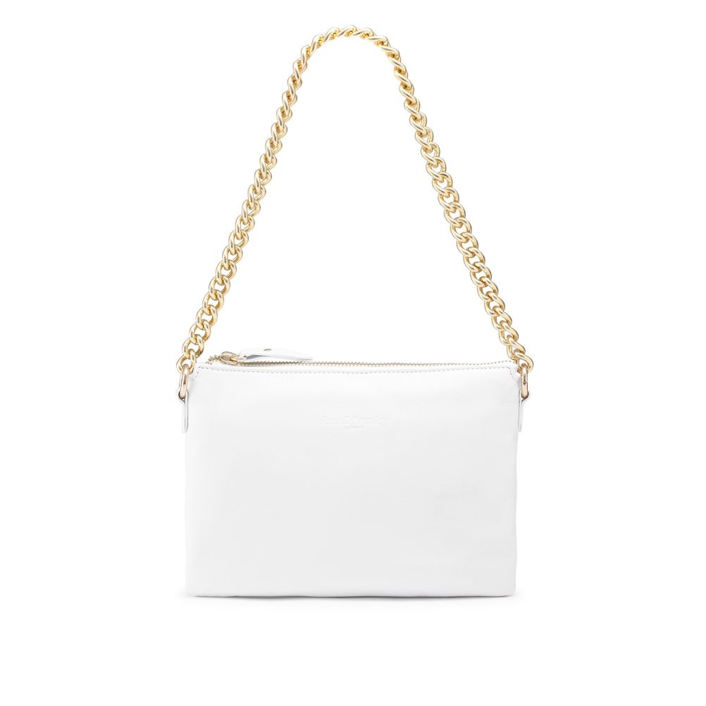 Dámské Kabelky Přes Rameno Russell & Bromley On Point Chain Zip Pouch Bílé | CZ-20918Z