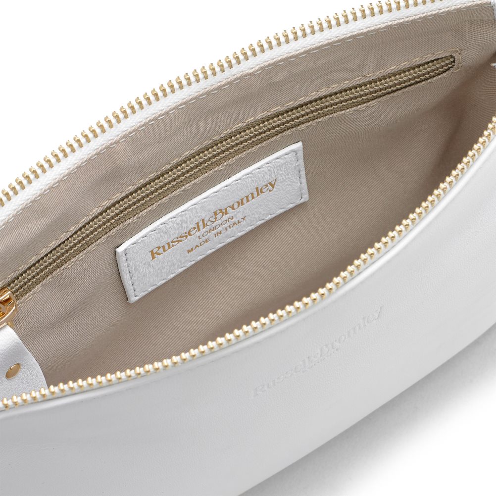 Dámské Kabelky Přes Rameno Russell & Bromley On Point Chain Zip Pouch Bílé | CZ-20918Z
