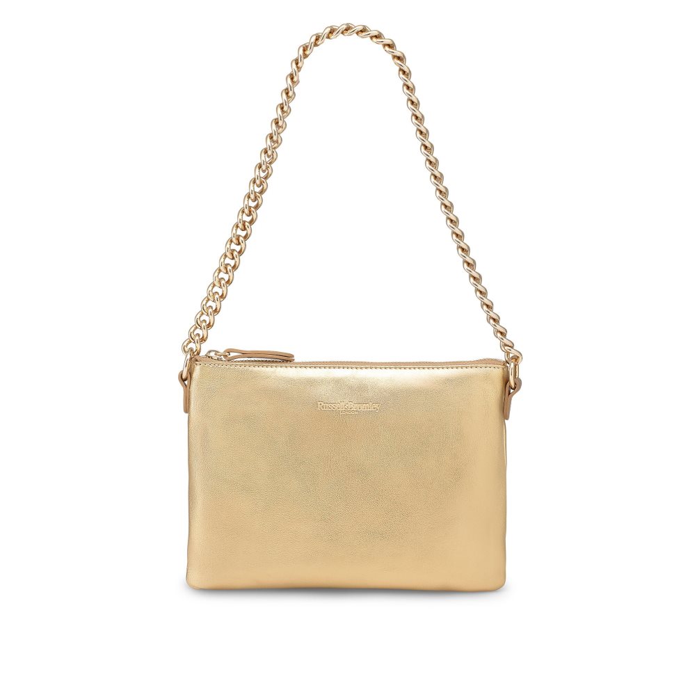 Dámské Kabelky Přes Rameno Russell & Bromley On Point Chain Zip Pouch Zlaté | CZ-26047L