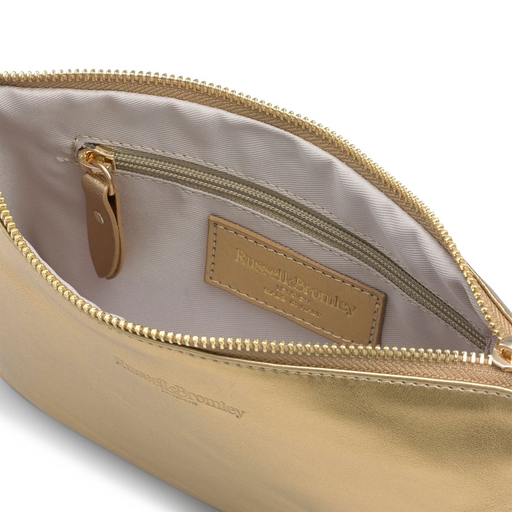 Dámské Kabelky Přes Rameno Russell & Bromley On Point Chain Zip Pouch Zlaté | CZ-26047L