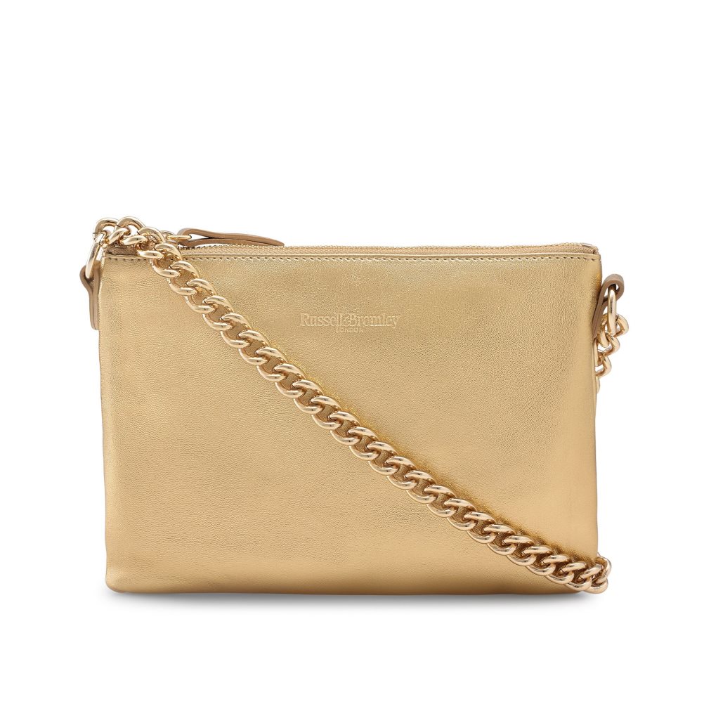 Dámské Kabelky Přes Rameno Russell & Bromley On Point Chain Zip Pouch Zlaté | CZ-26047L