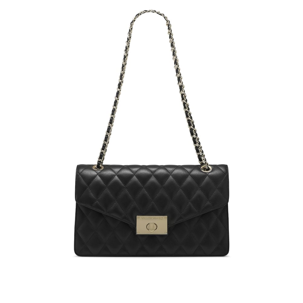 Dámské Kabelky Přes Rameno Russell & Bromley Quiltchain Large Chain Černé | CZ-34501K