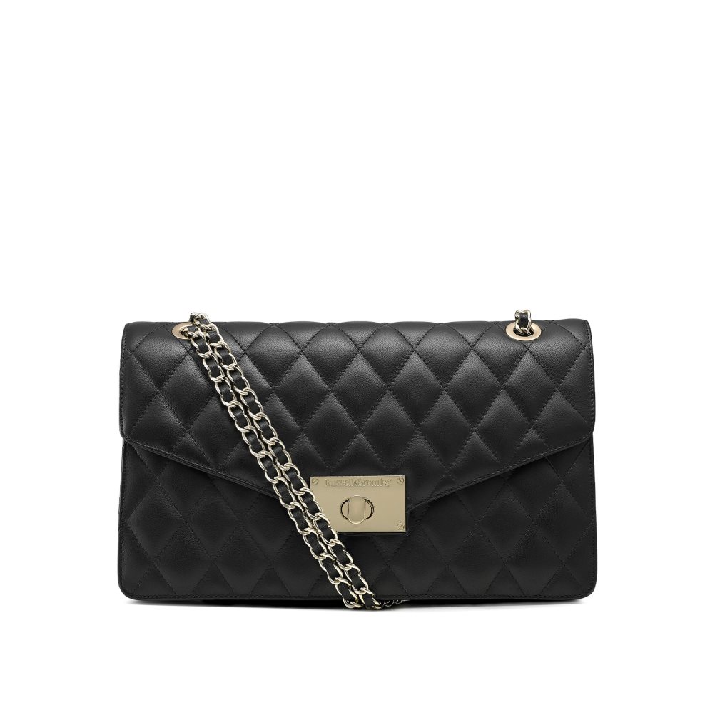Dámské Kabelky Přes Rameno Russell & Bromley Quiltchain Large Chain Černé | CZ-34501K