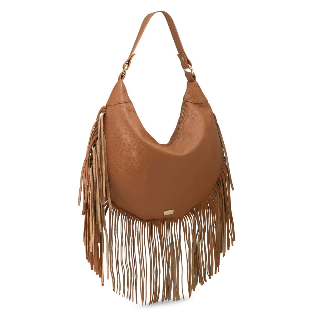 Dámské Kabelky Přes Rameno Russell & Bromley Indie Fringed Hnědé | CZ-37420I