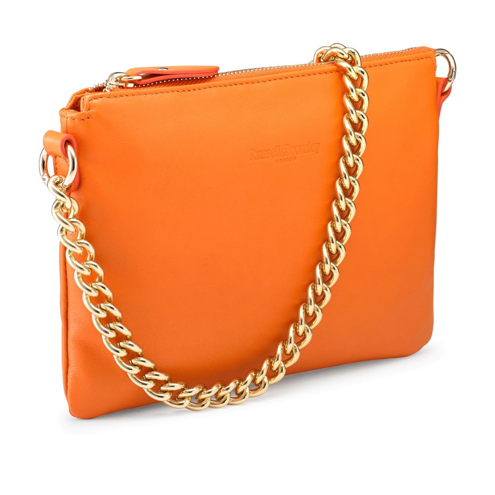 Dámské Kabelky Přes Rameno Russell & Bromley On Point Chain Zip Pouch Oranžové | CZ-65940W