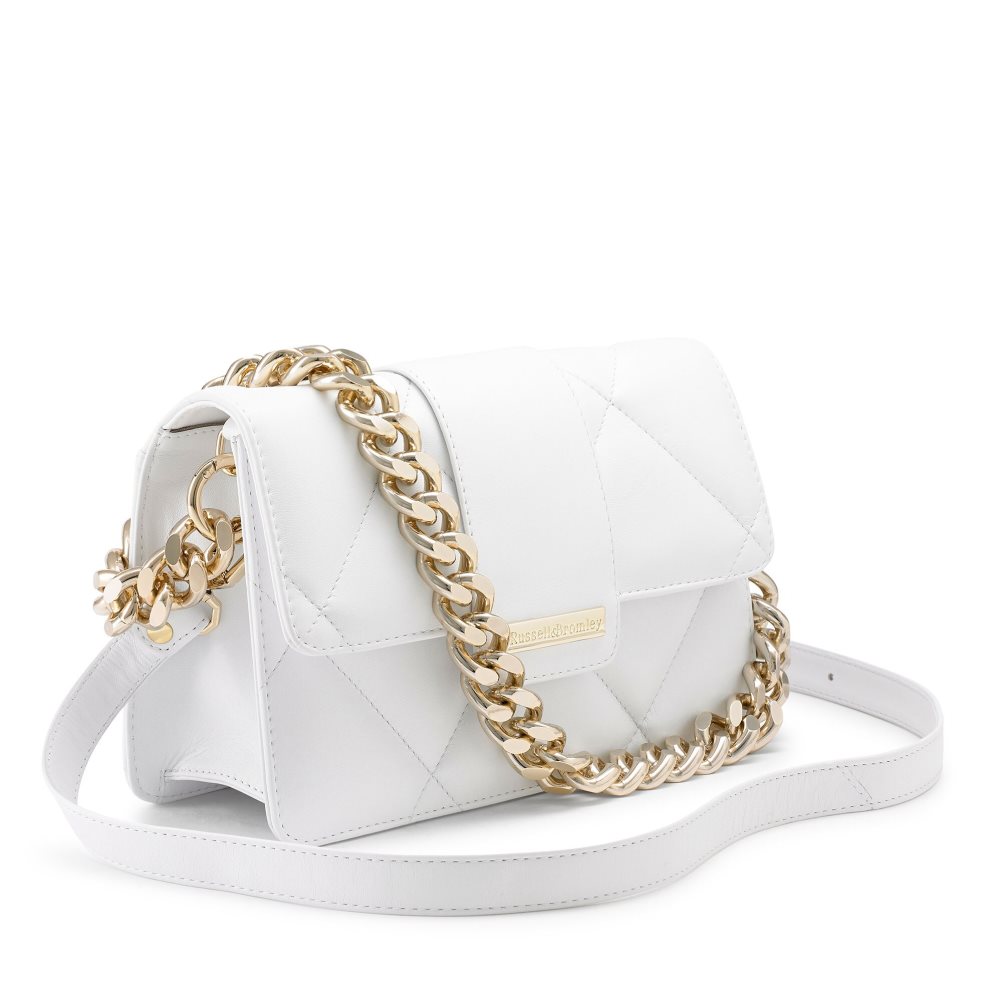 Dámské Kabelky Přes Rameno Russell & Bromley Quilt Box Chain Bílé | CZ-79081K