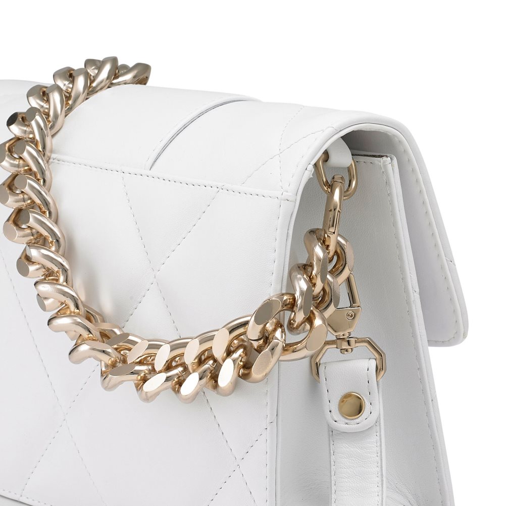 Dámské Kabelky Přes Rameno Russell & Bromley Quilt Box Chain Bílé | CZ-79081K