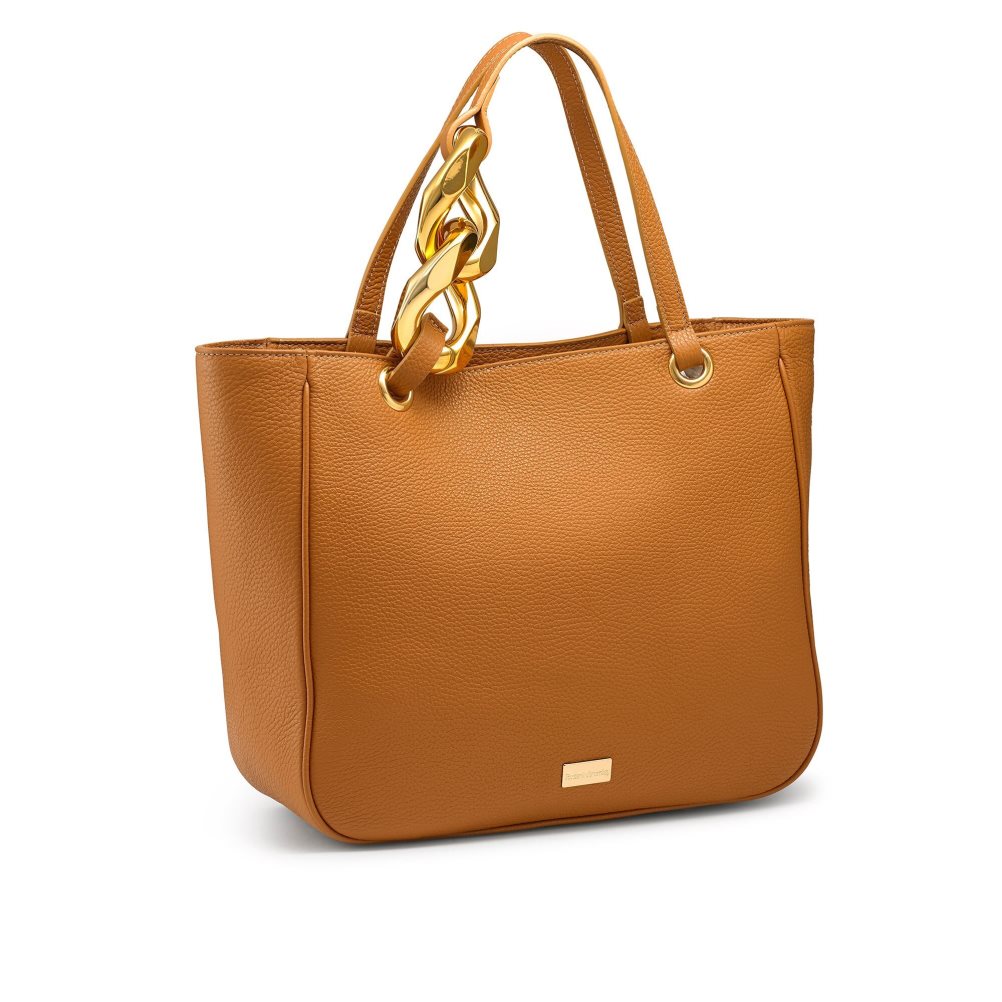 Dámské Kabelky Russell & Bromley Chainy Chain Detail Top Hnědé | CZ-18720C