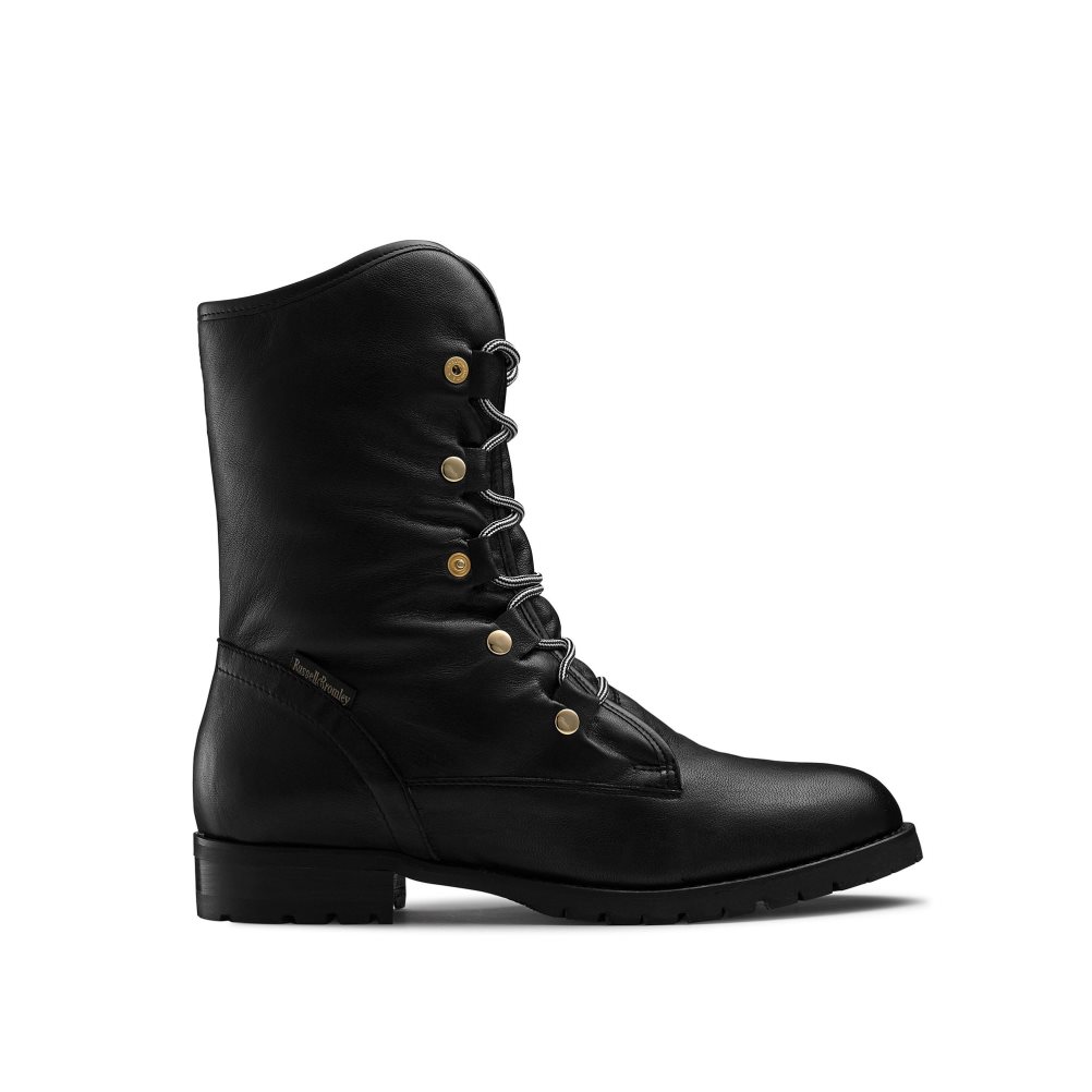 Dámské Kotníkové Boty Russell & Bromley Cuddly Faux-wool Hiker Černé | CZ-06859S