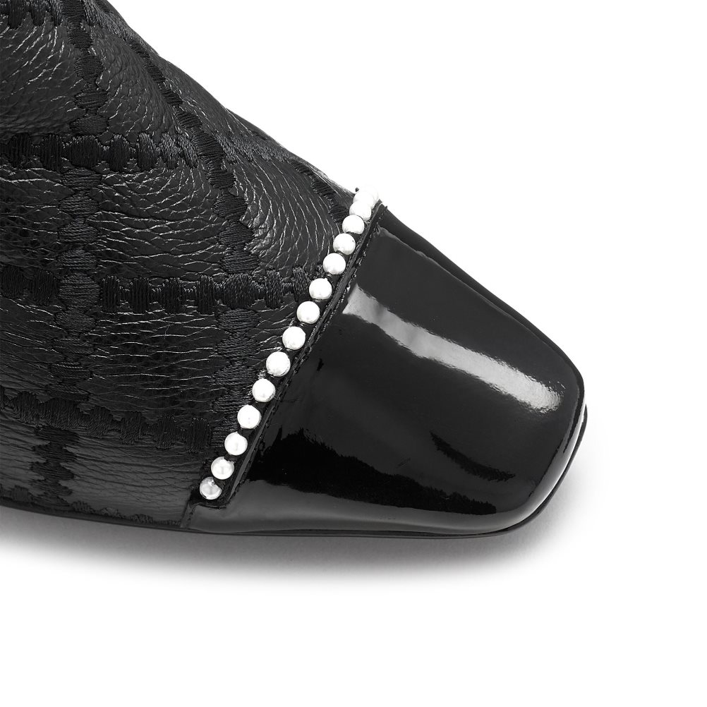 Dámské Kotníkové Boty Russell & Bromley Stitch Pearl Špicí Černé | CZ-23059R