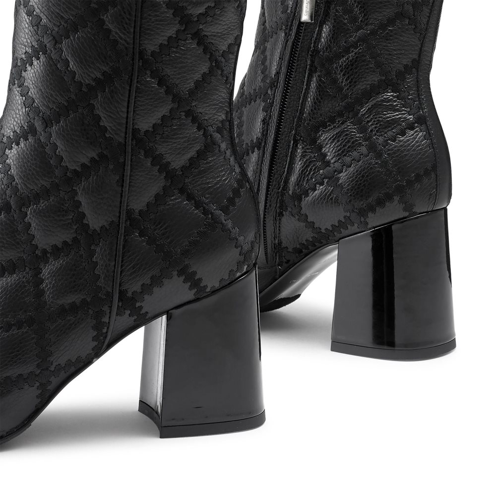 Dámské Kotníkové Boty Russell & Bromley Stitch Pearl Špicí Černé | CZ-23059R