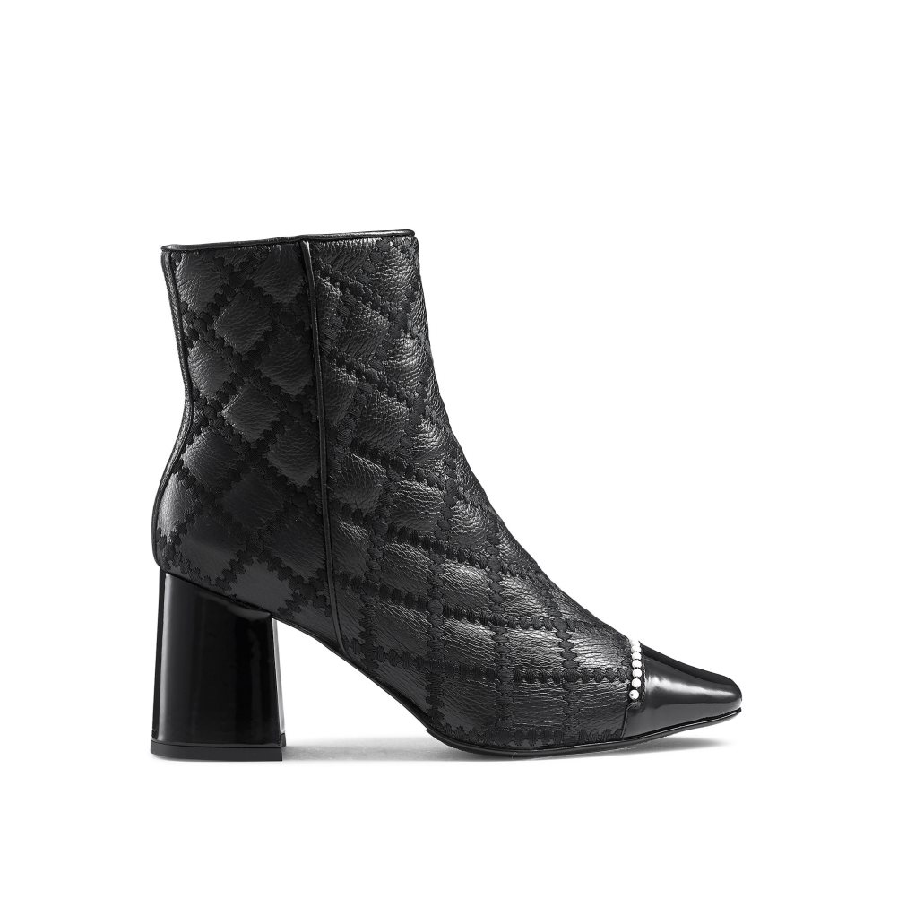 Dámské Kotníkové Boty Russell & Bromley Stitch Pearl Špicí Černé | CZ-23059R