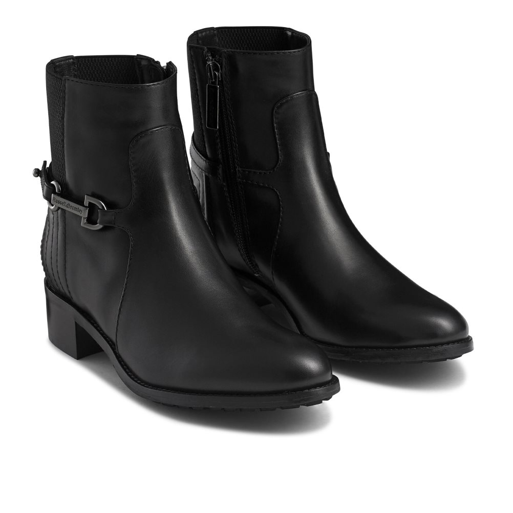 Dámské Kotníkové Boty Russell & Bromley Rein Fall Elastic Back Černé | CZ-30675C