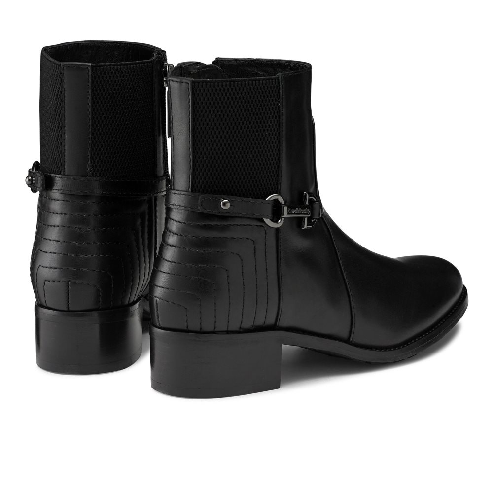 Dámské Kotníkové Boty Russell & Bromley Rein Fall Elastic Back Černé | CZ-30675C