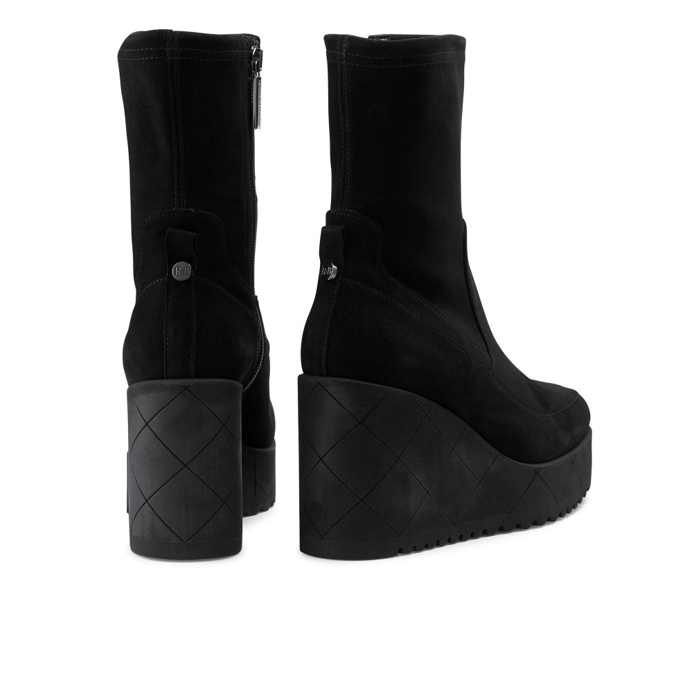 Dámské Kotníkové Boty Russell & Bromley Everest Dryleks Semišové Černé | CZ-35194N
