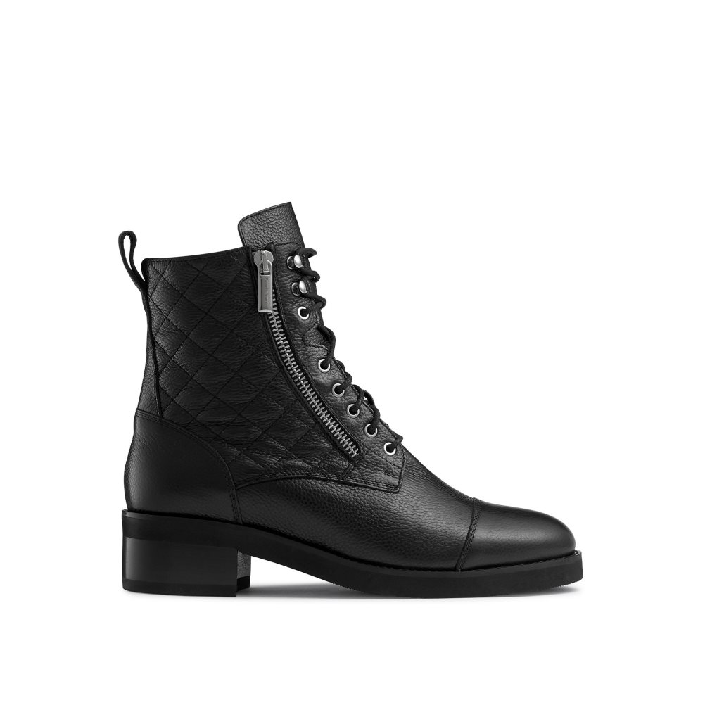 Dámské Kotníkové Boty Russell & Bromley Atomic Quilted Stomper Černé | CZ-35491A
