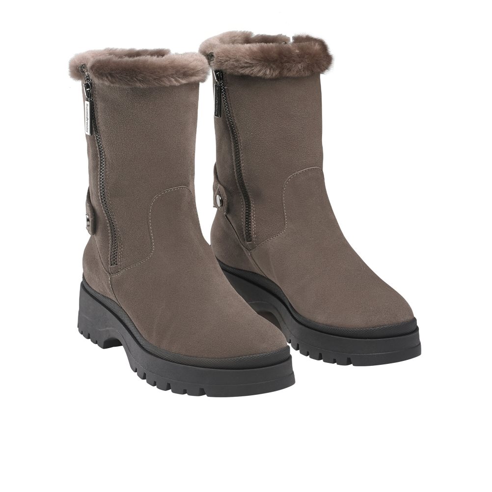 Dámské Kotníkové Boty Russell & Bromley Arctic Shearling Podšité Stomper Hnědé | CZ-47598M