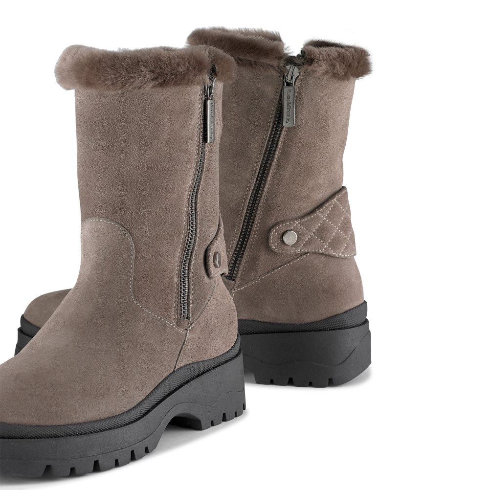 Dámské Kotníkové Boty Russell & Bromley Arctic Shearling Podšité Stomper Hnědé | CZ-47598M