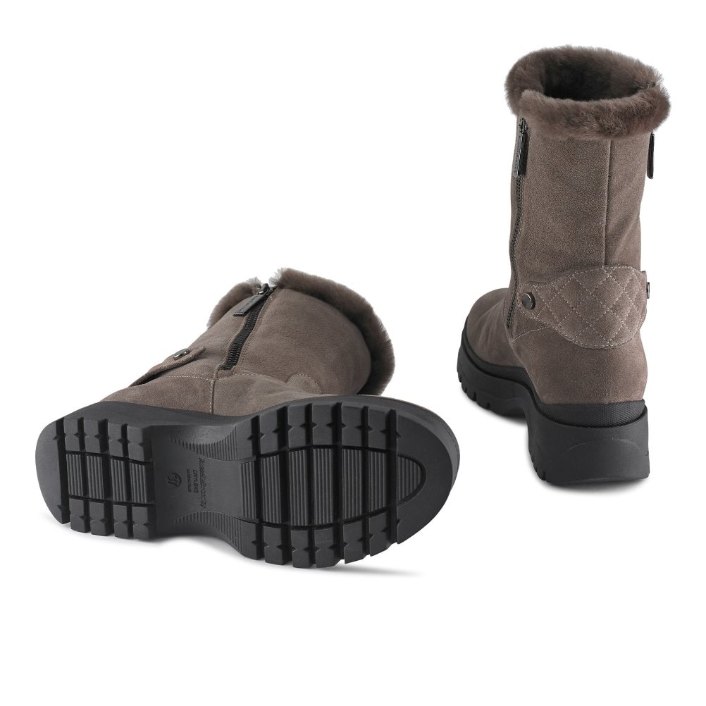 Dámské Kotníkové Boty Russell & Bromley Arctic Shearling Podšité Stomper Hnědé | CZ-47598M