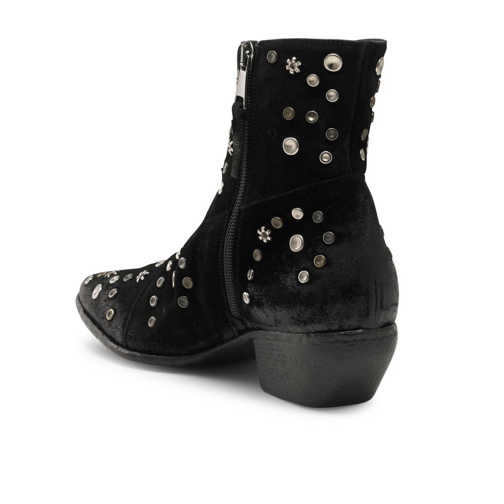 Dámské Kotníkové Boty Russell & Bromley Howdy Embellished Western Černé | CZ-56870J