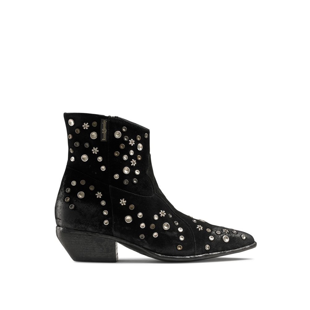 Dámské Kotníkové Boty Russell & Bromley Howdy Embellished Western Černé | CZ-56870J