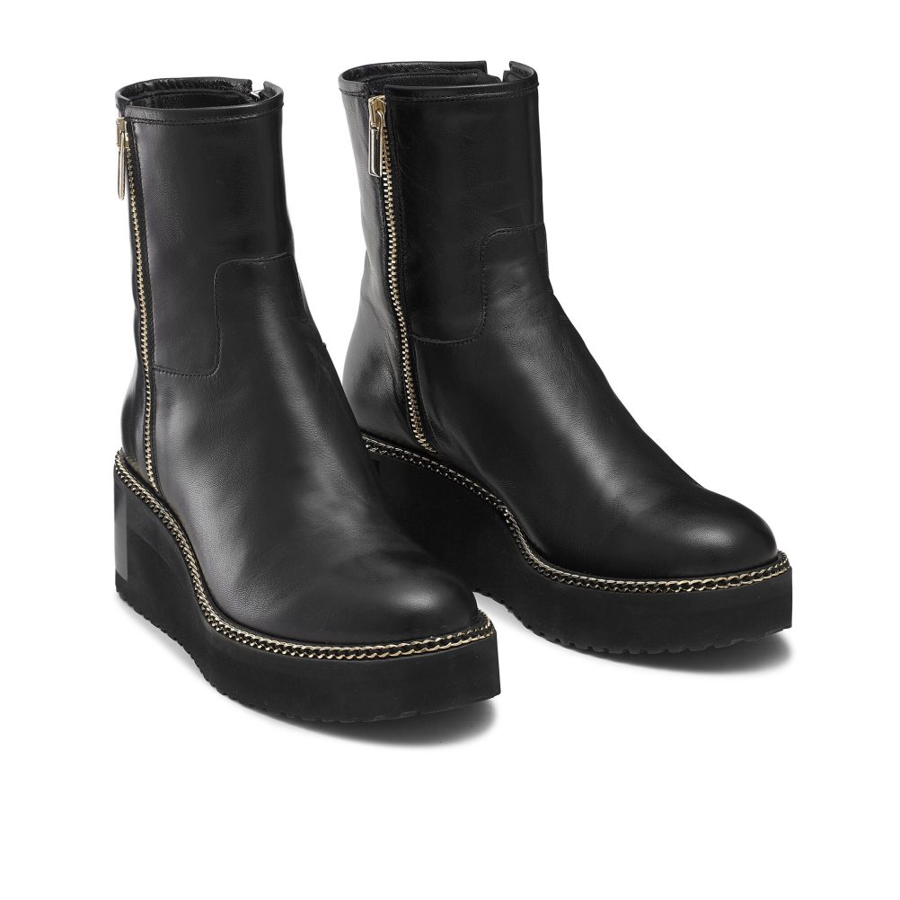 Dámské Kotníkové Boty Russell & Bromley Wedgeout Double Zip Černé | CZ-59816V