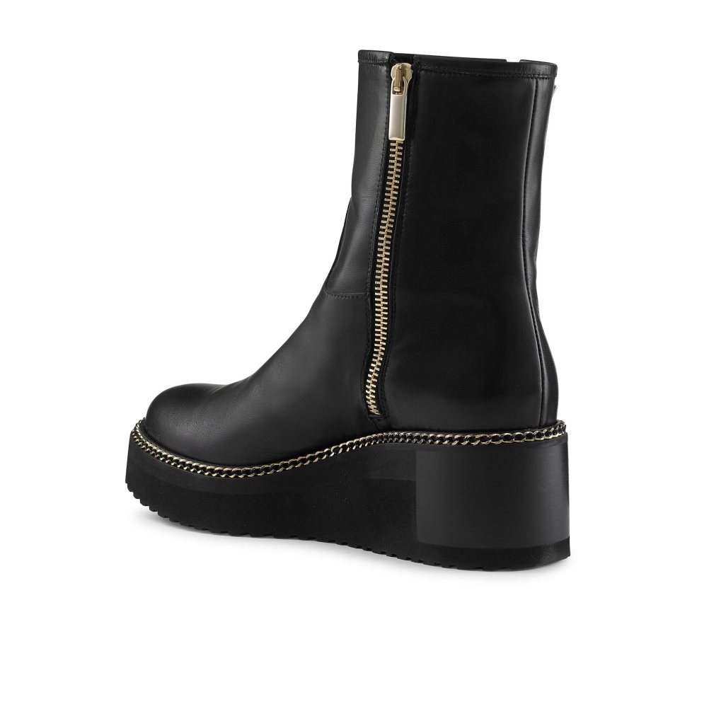 Dámské Kotníkové Boty Russell & Bromley Wedgeout Double Zip Černé | CZ-59816V