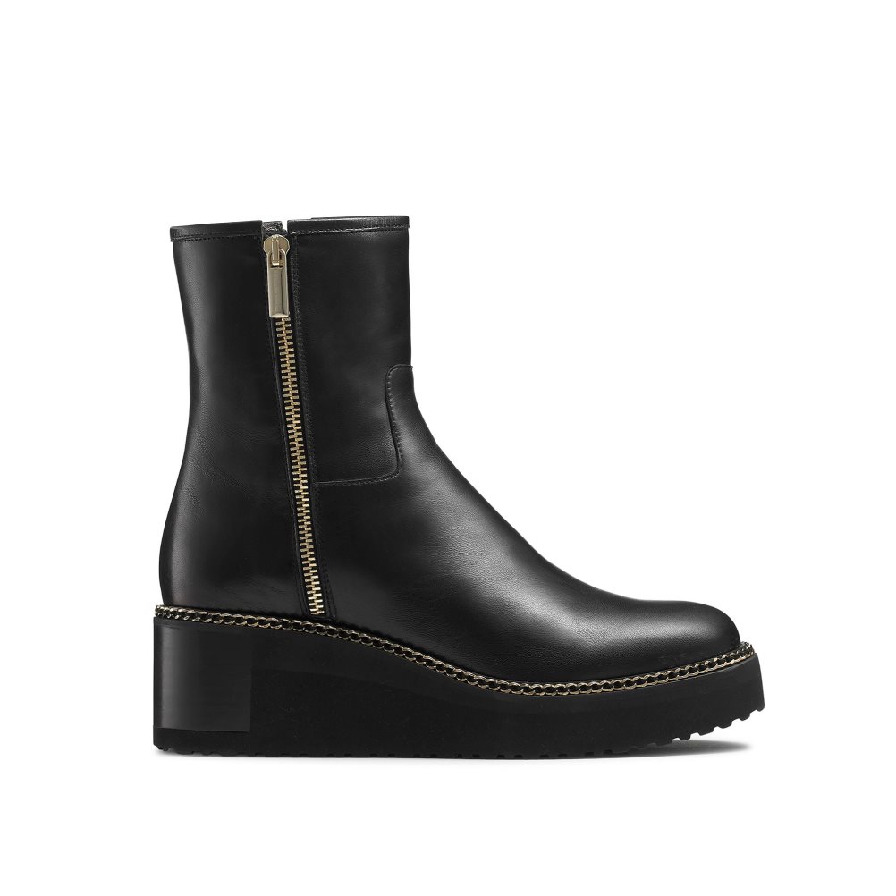 Dámské Kotníkové Boty Russell & Bromley Wedgeout Double Zip Černé | CZ-59816V
