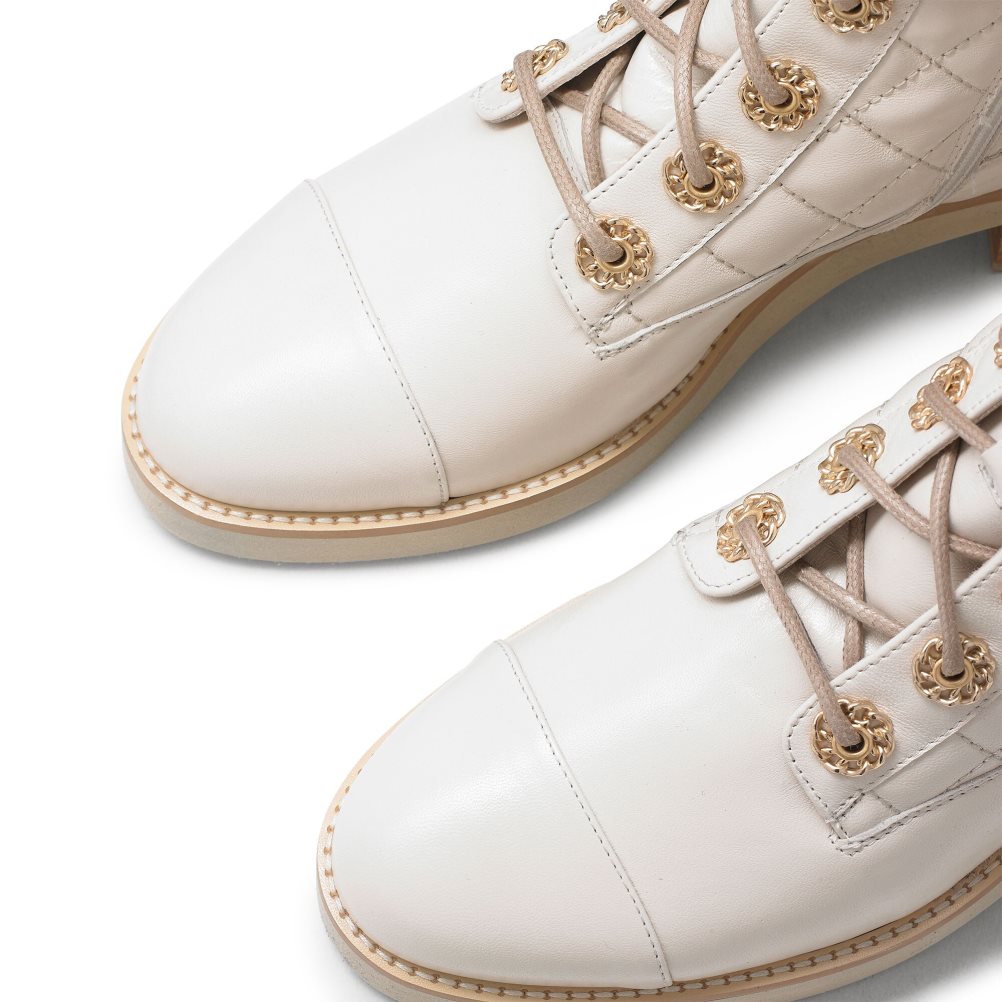 Dámské Kotníkové Boty Russell & Bromley Ringaroses Quilted Krajkové-up Bílé | CZ-63784J