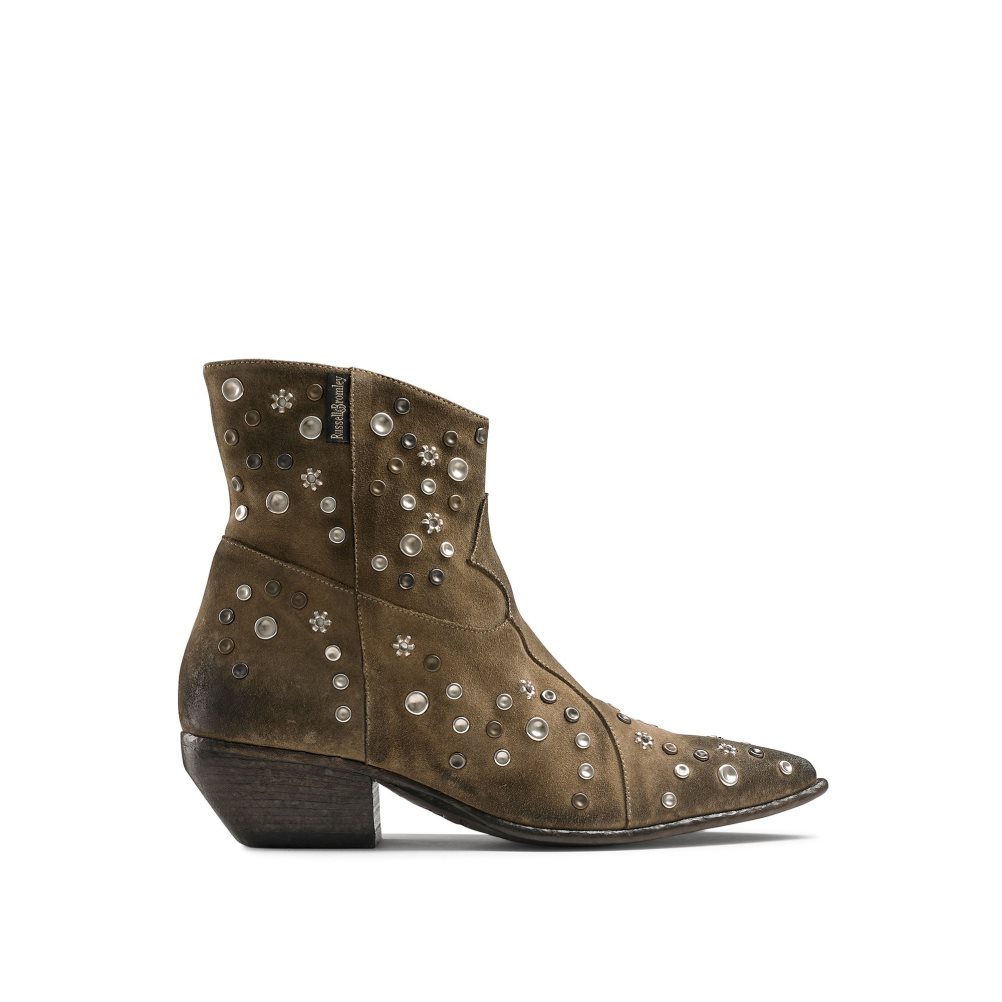Dámské Kotníkové Boty Russell & Bromley Howdy Embellished Western Hnědé | CZ-69430F