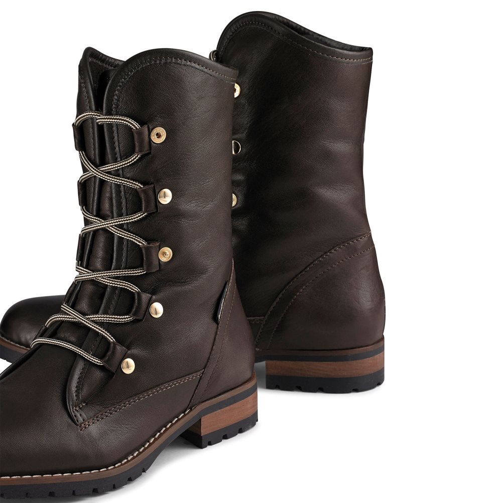 Dámské Kotníkové Boty Russell & Bromley Cuddly Faux-wool Hiker Tmavě Hnědé | CZ-72958B