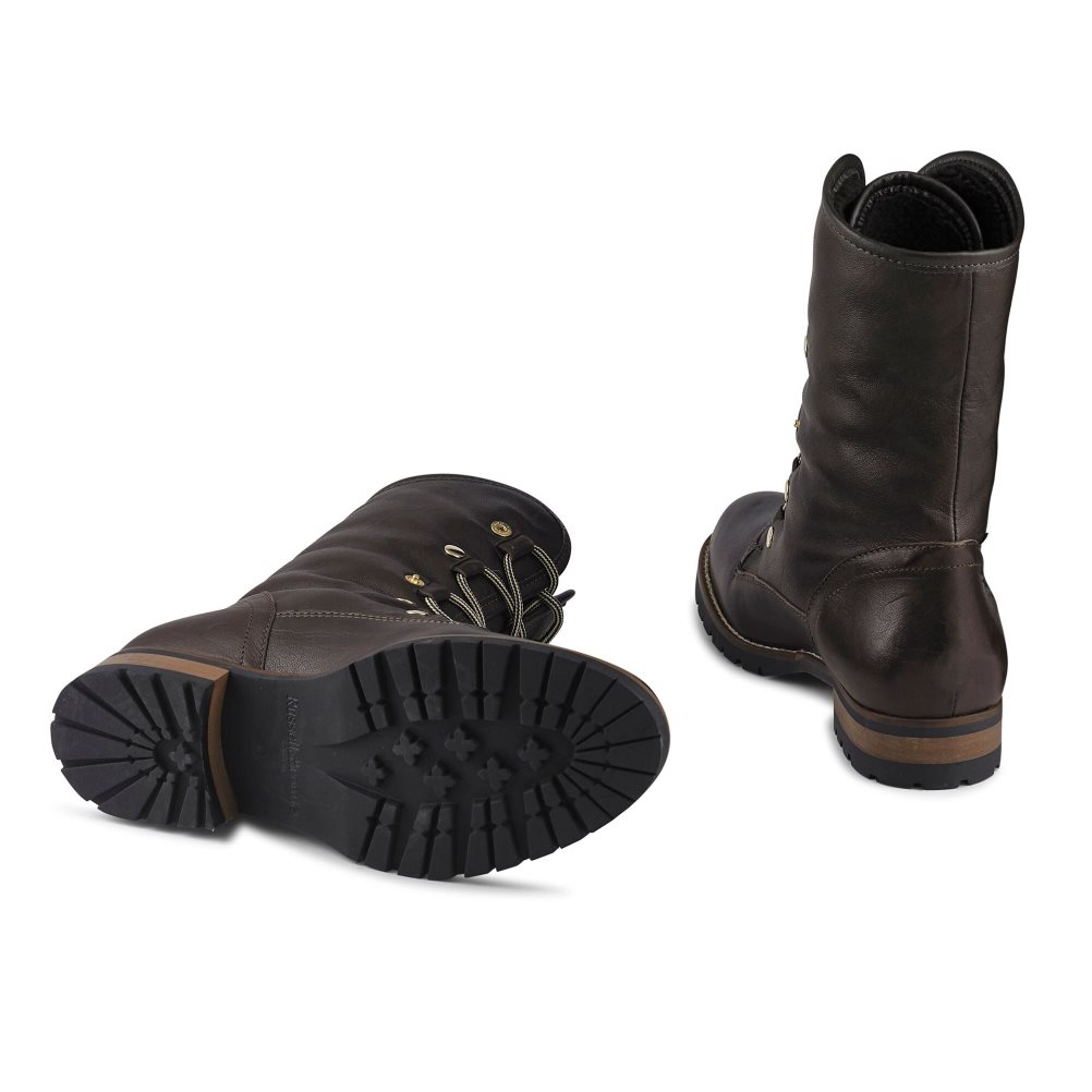 Dámské Kotníkové Boty Russell & Bromley Cuddly Faux-wool Hiker Tmavě Hnědé | CZ-72958B