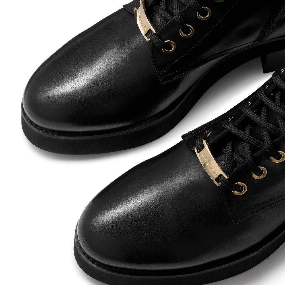 Dámské Kotníkové Boty Russell & Bromley Atom Krajkové-up Černé | CZ-78653D
