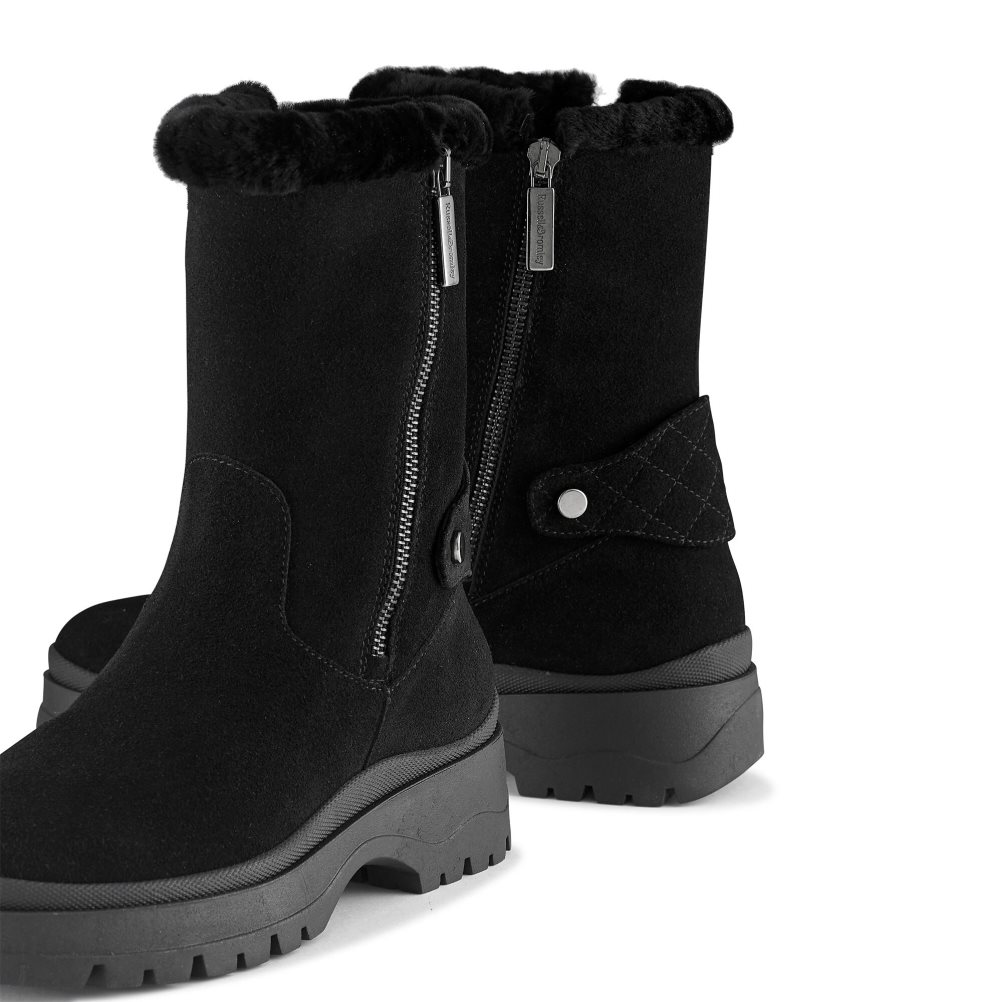 Dámské Kotníkové Boty Russell & Bromley Arctic Shearling Podšité Stomper Černé | CZ-89723Z