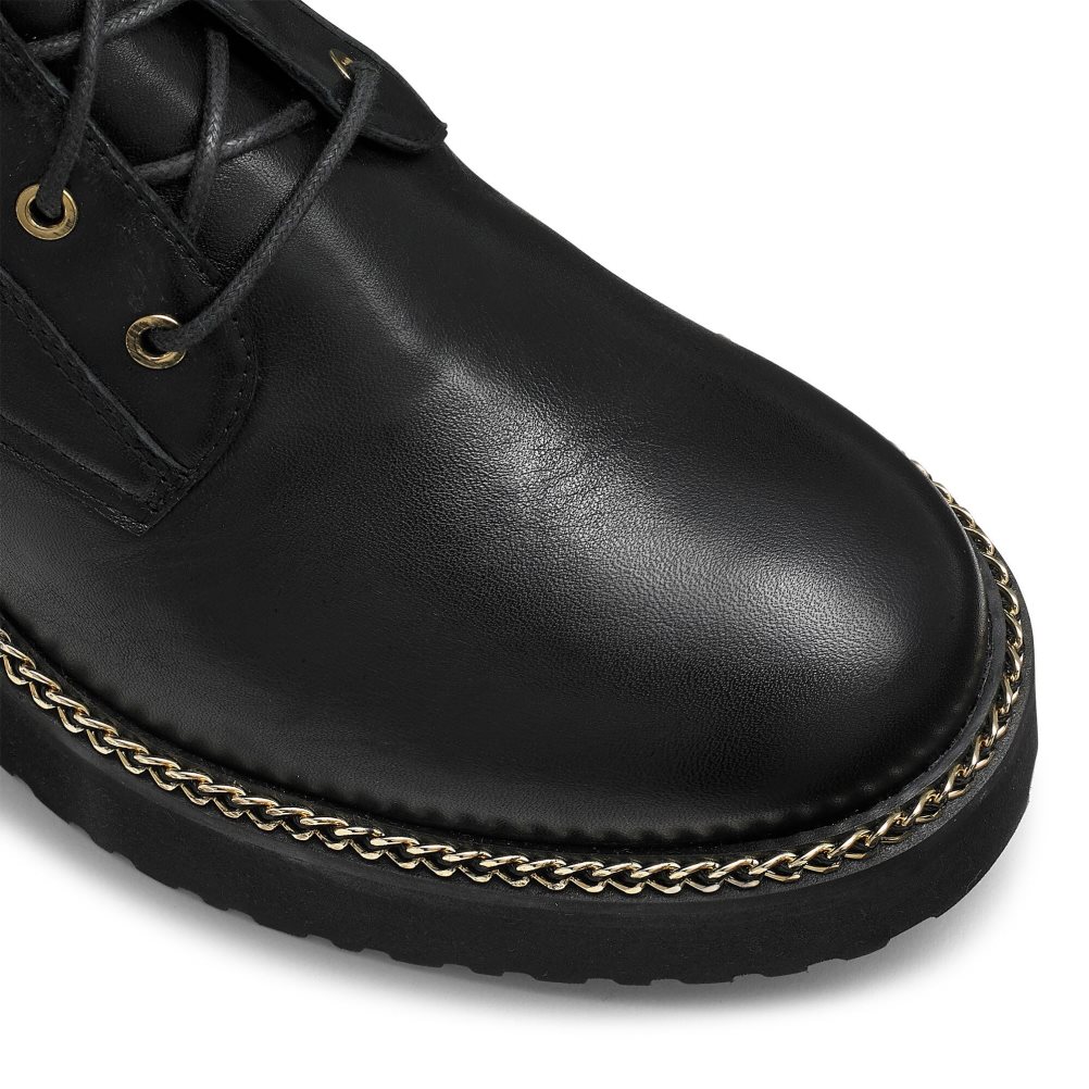 Dámské Kozačky Na Klínku Russell & Bromley Klínku Fund Krajkové Up Černé | CZ-36712H