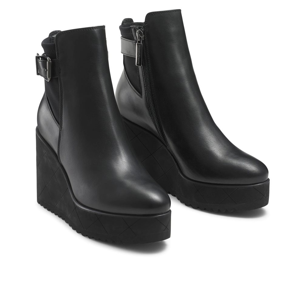 Dámské Kozačky Na Klínku Russell & Bromley Royalty Dryleks Ankle Černé | CZ-43289P
