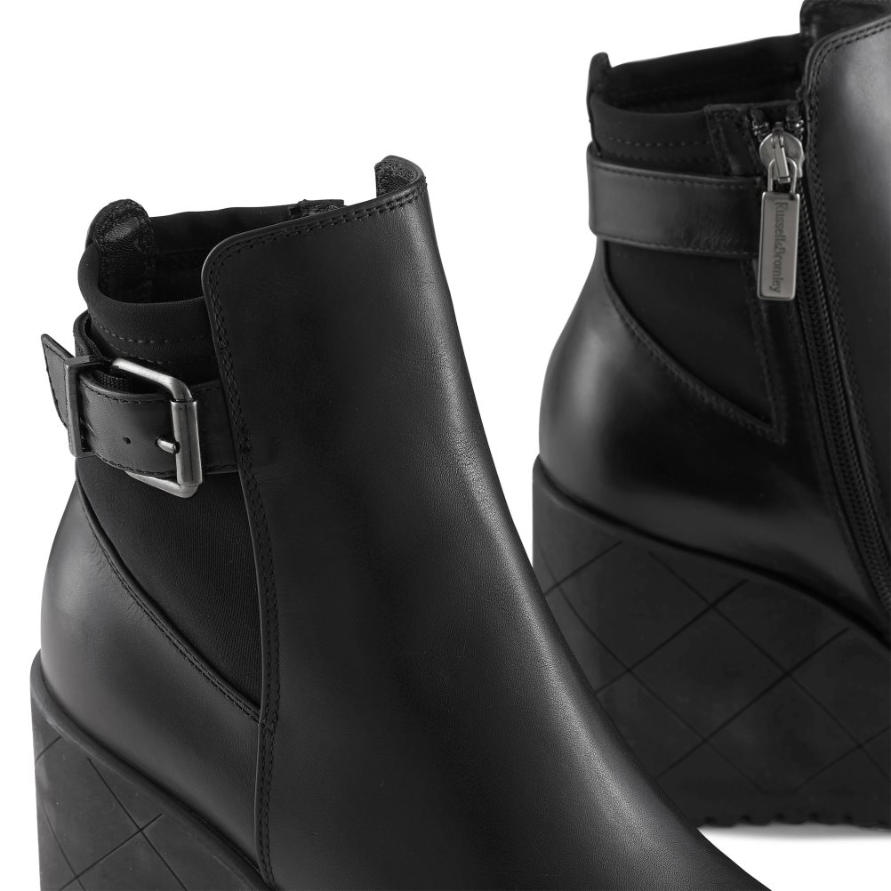 Dámské Kozačky Na Klínku Russell & Bromley Royalty Dryleks Ankle Černé | CZ-43289P