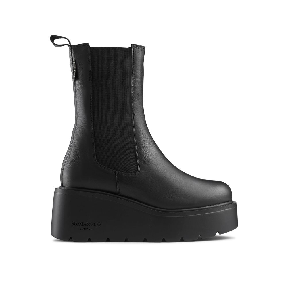 Dámské Kozačky Na Klínku Russell & Bromley Overtake Ankle Černé | CZ-65231O