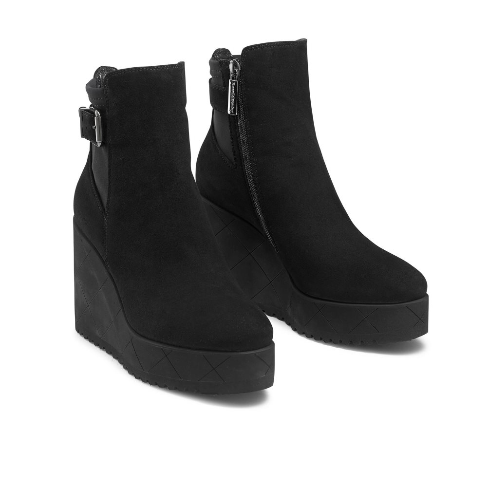 Dámské Kozačky Na Klínku Russell & Bromley Royalty Dryleks Ankle Černé | CZ-72891G