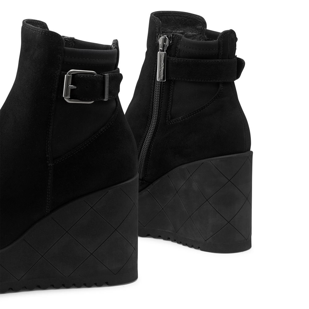 Dámské Kozačky Na Klínku Russell & Bromley Royalty Dryleks Ankle Černé | CZ-72891G